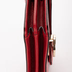 Shoulder Bag Small Interlocking GG Chain Crossbody Small Red Grained Calfskin Leather