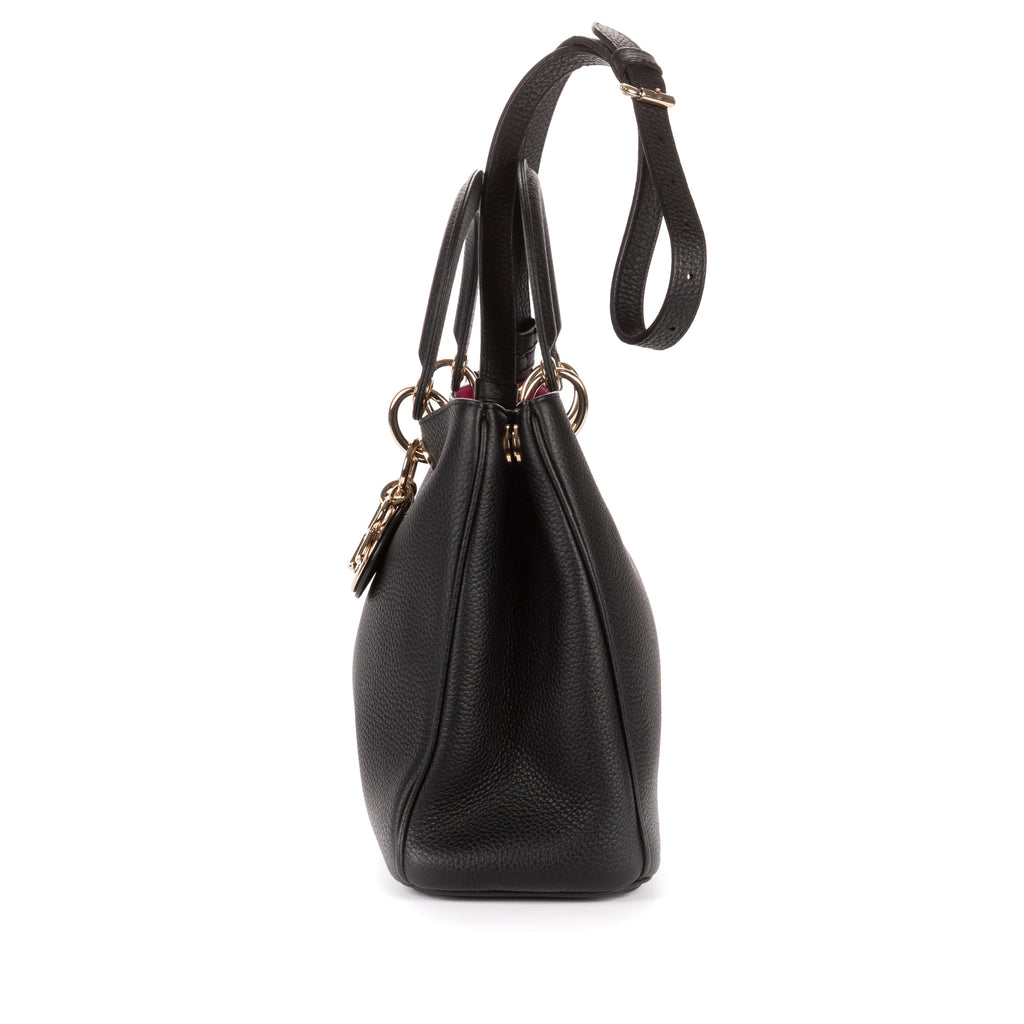 Shoulder Bag Diorissimo Tote Black Grained Calfskin Leather