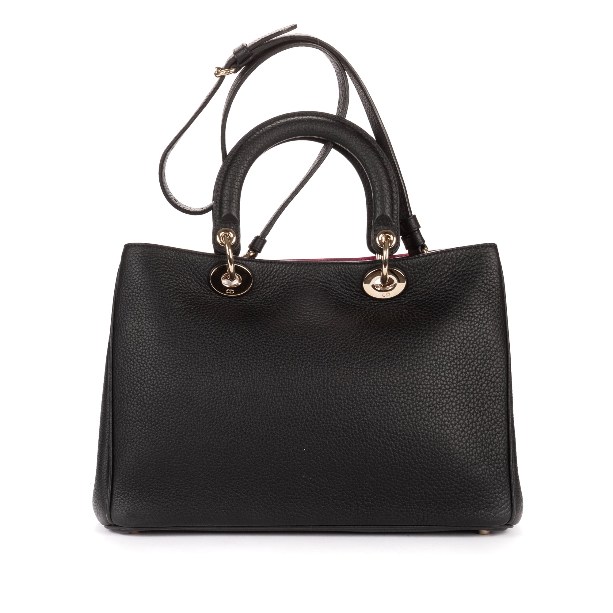 Shoulder Bag Diorissimo Tote Black Grained Calfskin Leather