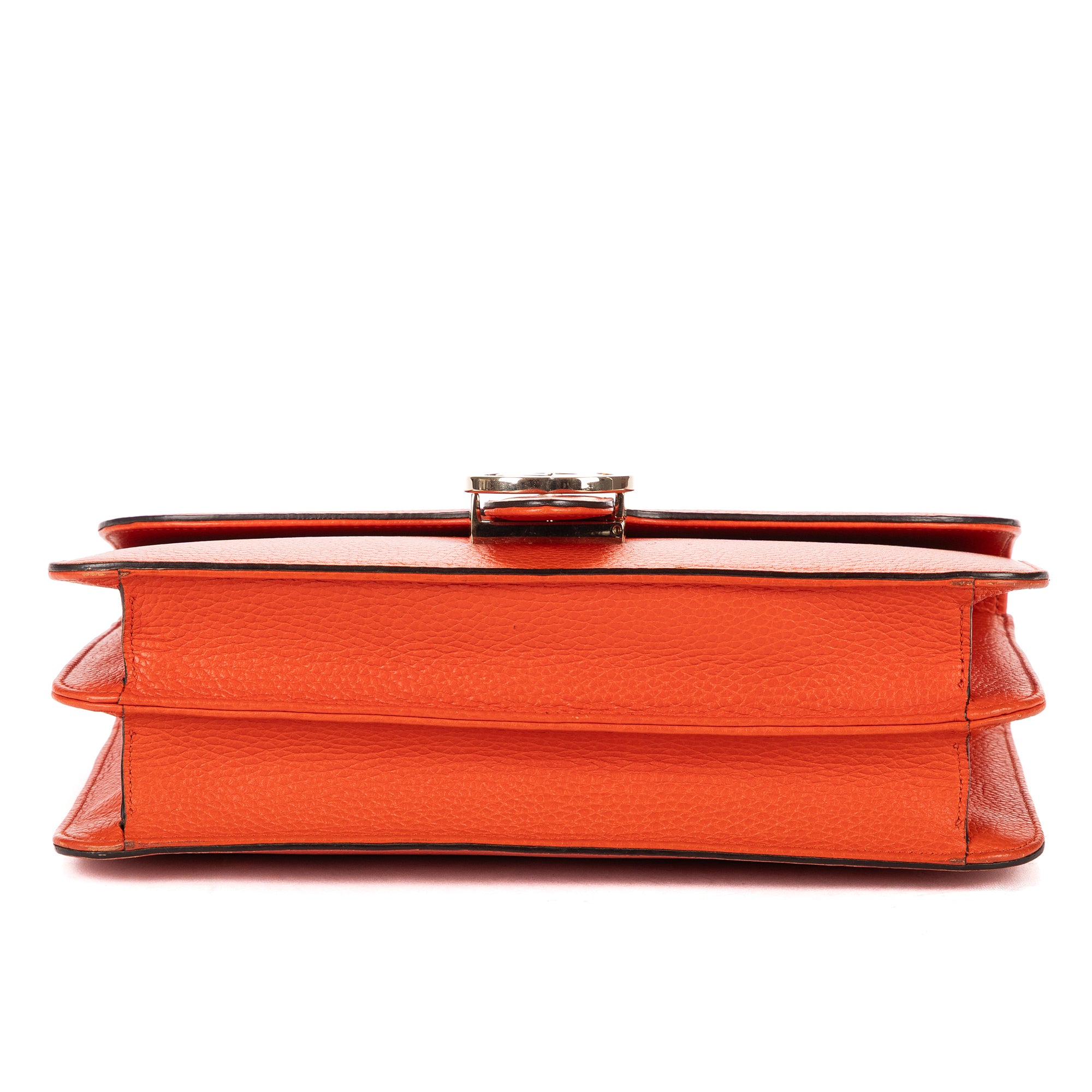 Shoulder Bag Medium Interlocking GG Chain Crossbody Medium Orange Grained Calfskin Leather