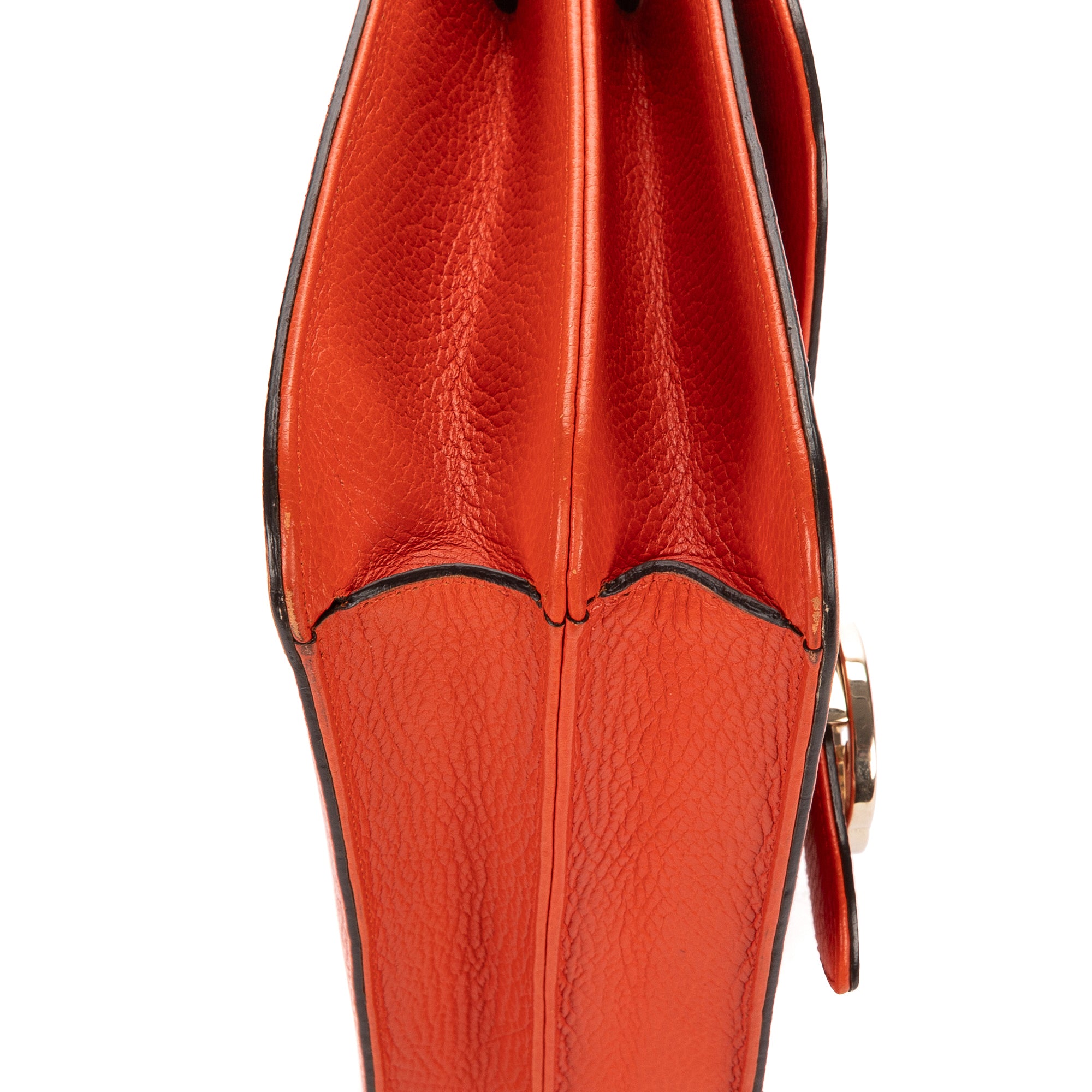 Shoulder Bag Medium Interlocking GG Chain Crossbody Medium Orange Grained Calfskin Leather