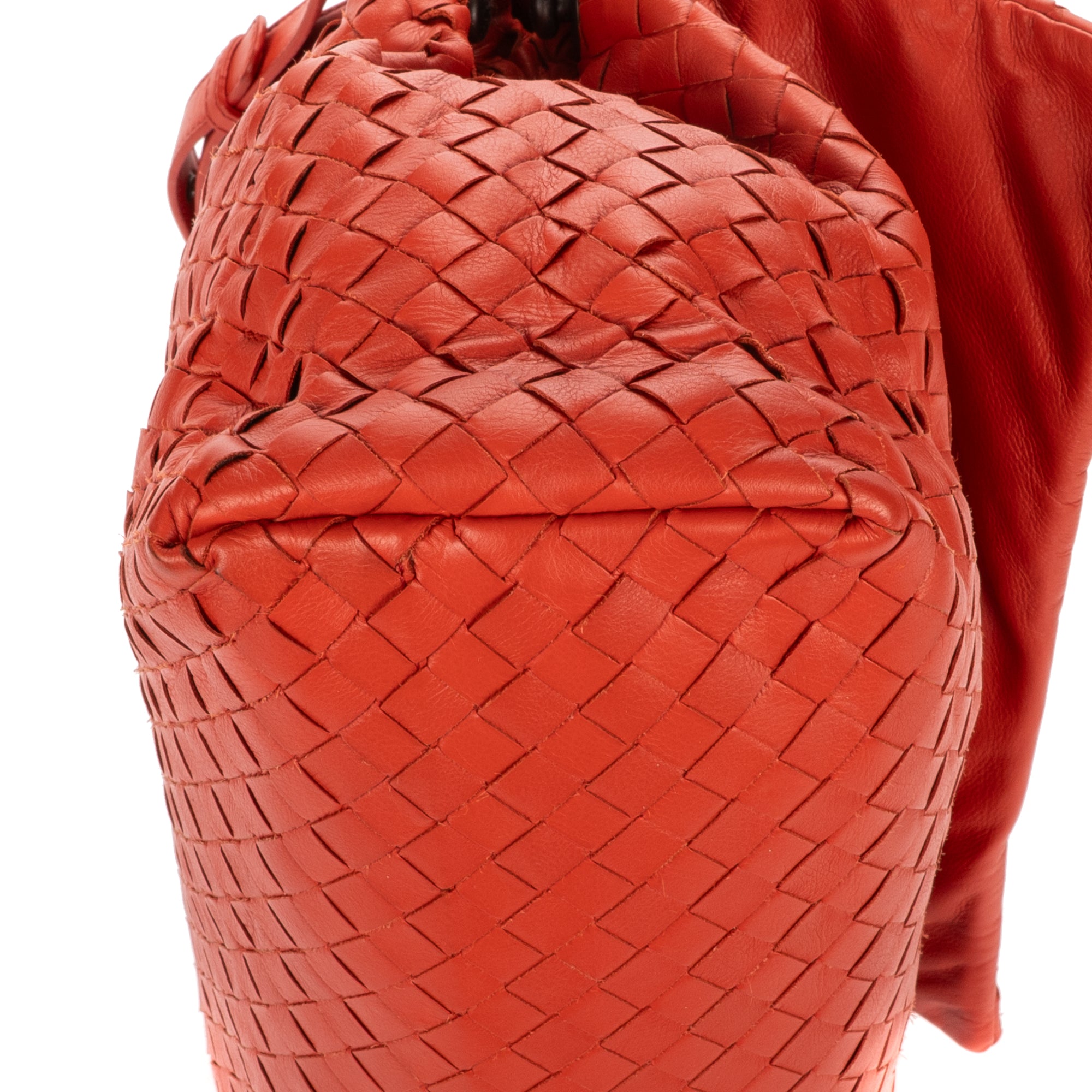 Shoulder Bag Flap Messenger Orange Nappa Intrecciato Leather