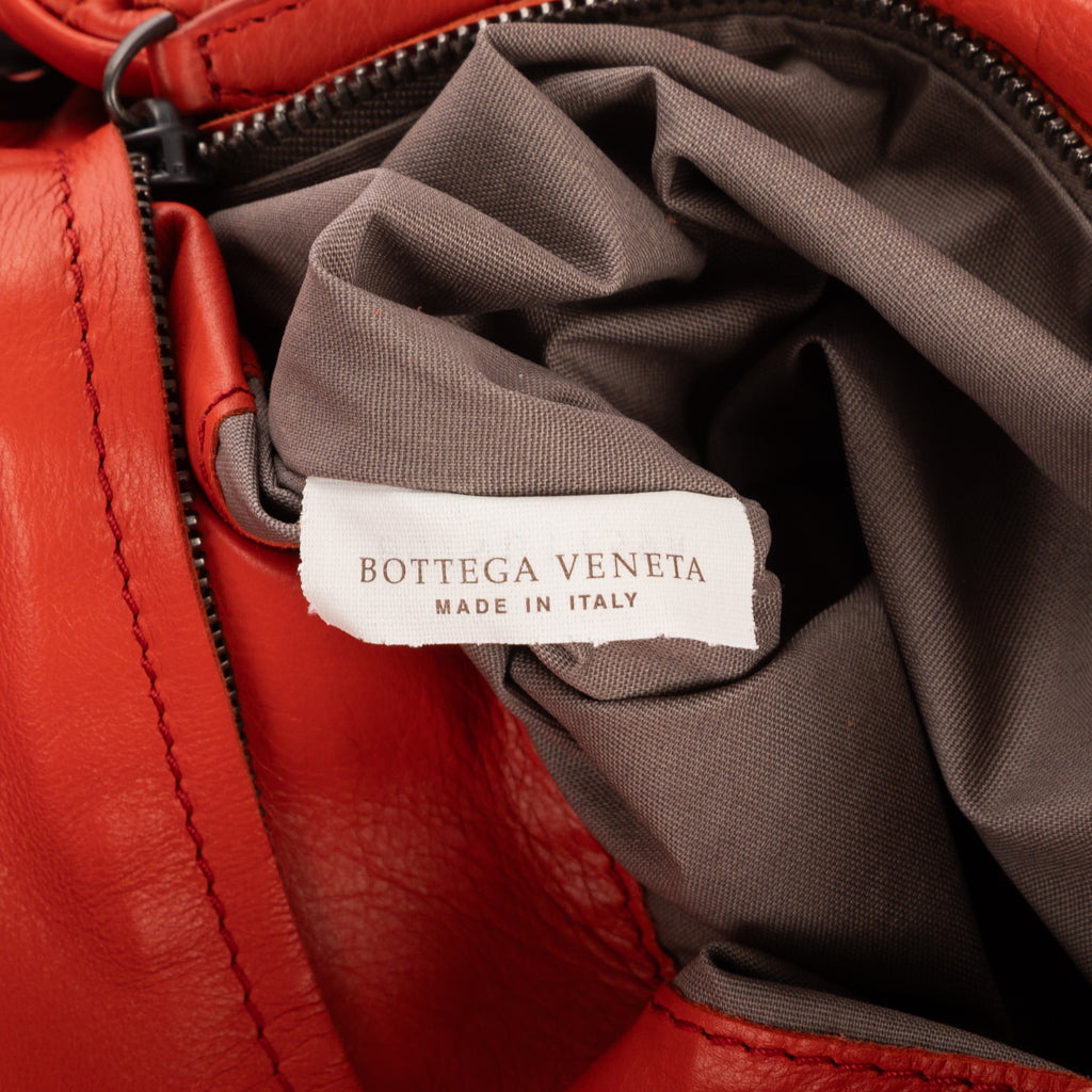 Shoulder Bag Flap Messenger Orange Nappa Intrecciato Leather