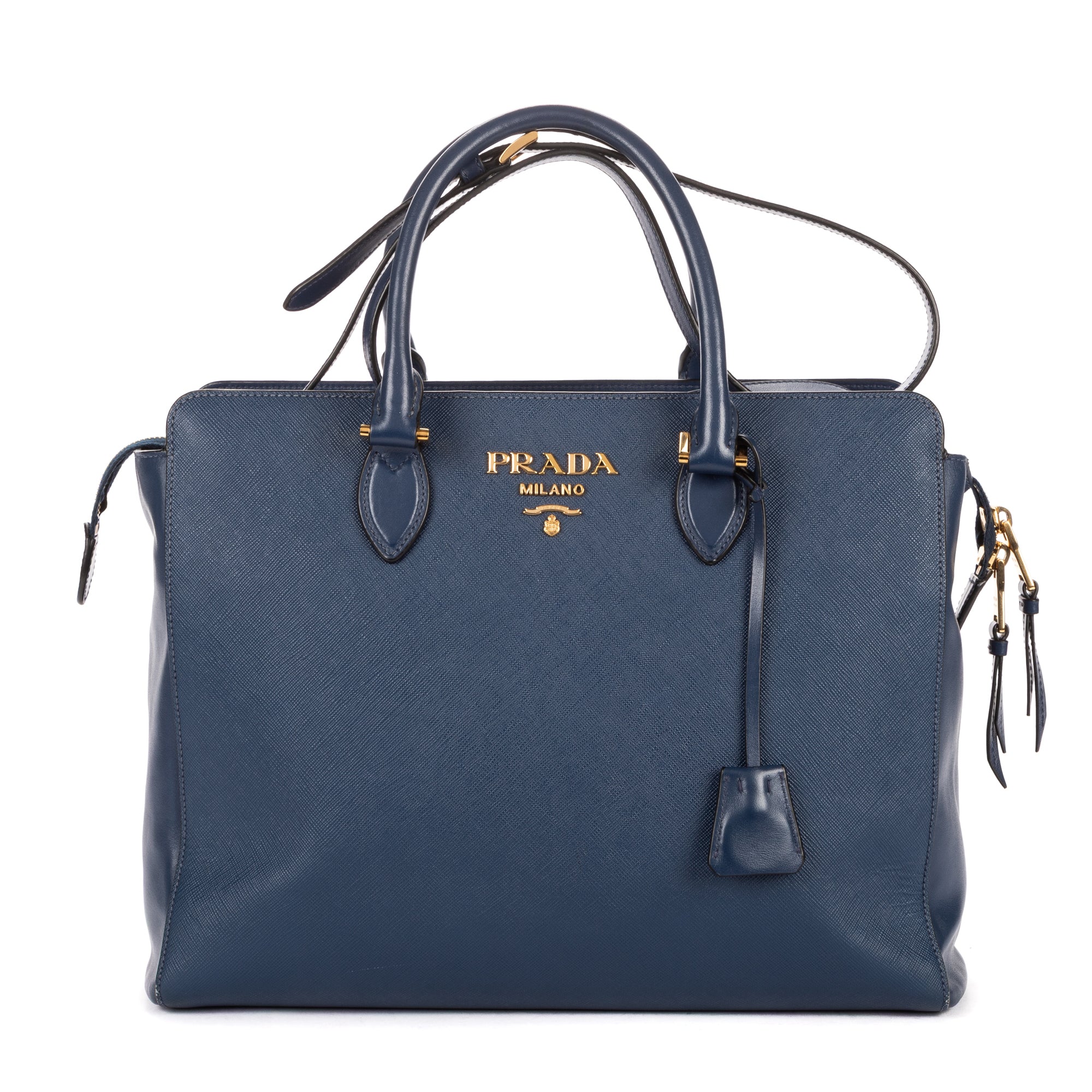 Shoulder Bag Galleria Tote Navy Saffiano Lux Leather