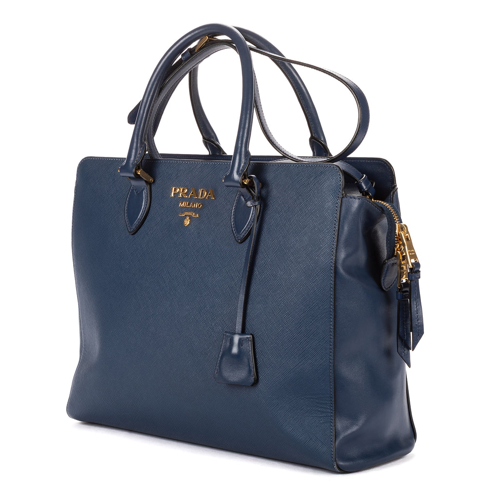 Shoulder Bag Galleria Tote Navy Saffiano Lux Leather