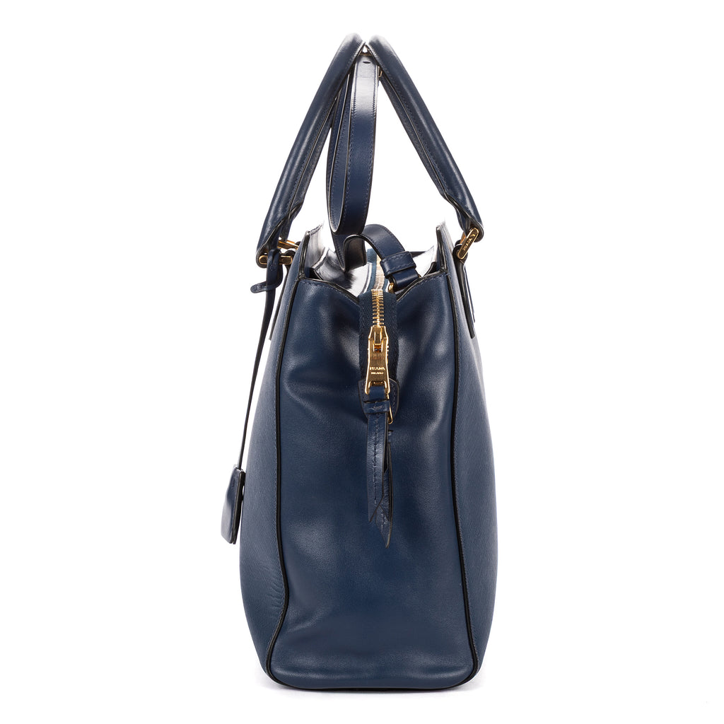 Shoulder Bag Galleria Tote Navy Saffiano Lux Leather