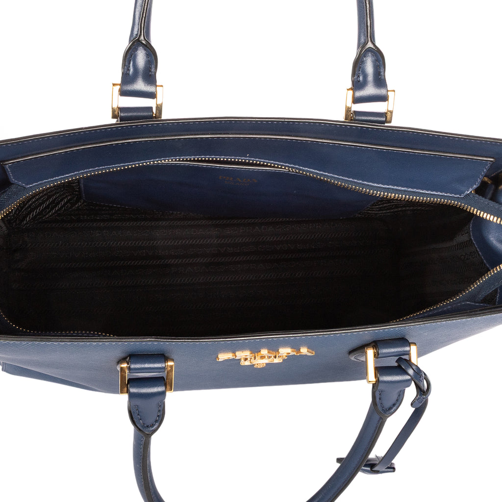 Shoulder Bag Galleria Tote Navy Saffiano Lux Leather