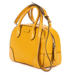 Shoulder Bag Boston Top Handle Yellow Diamante Canvas