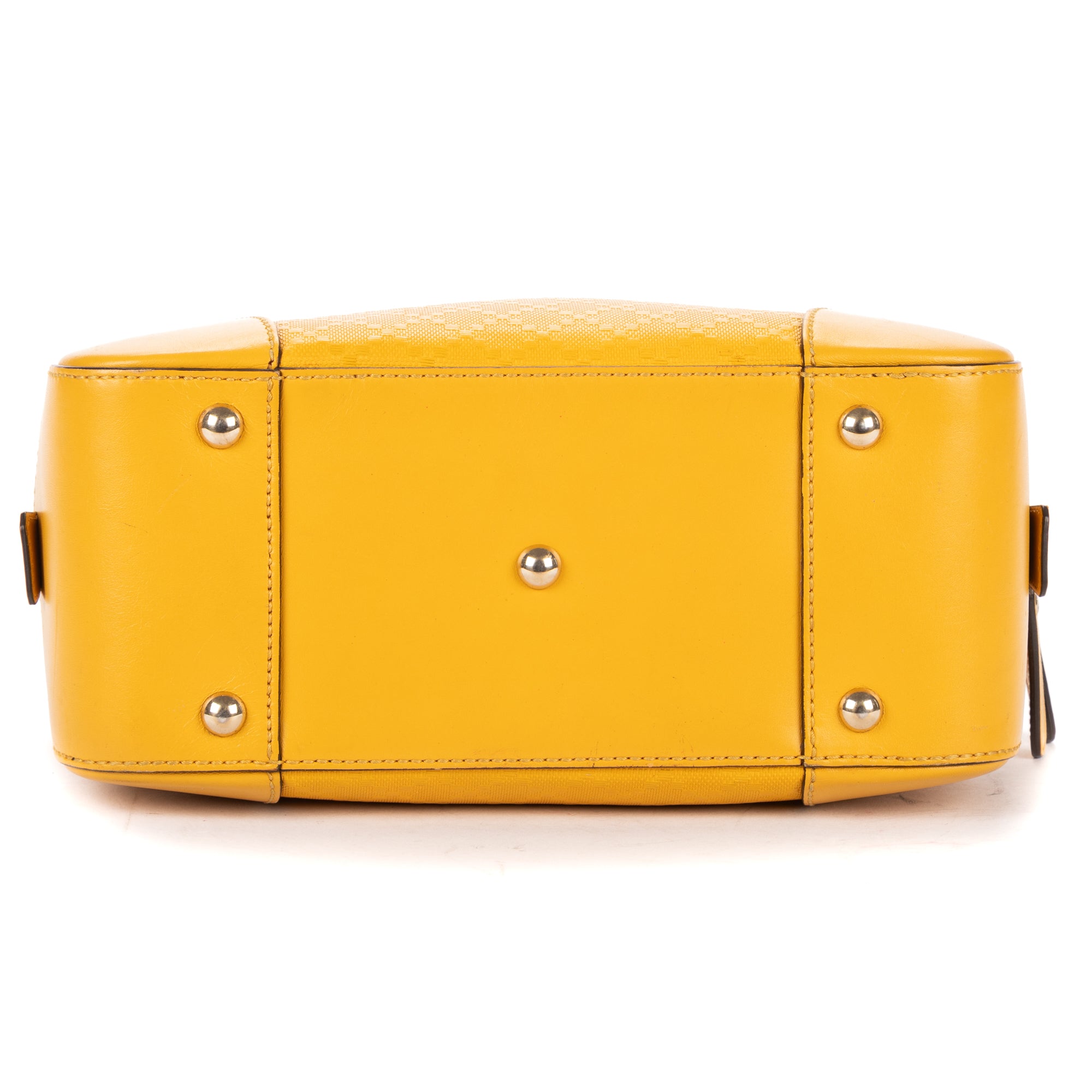 Shoulder Bag Boston Top Handle Yellow Diamante Canvas