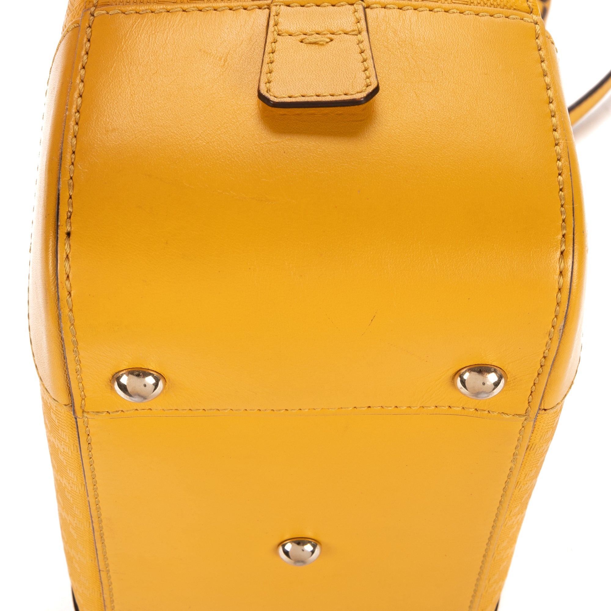 Shoulder Bag Boston Top Handle Yellow Diamante Canvas