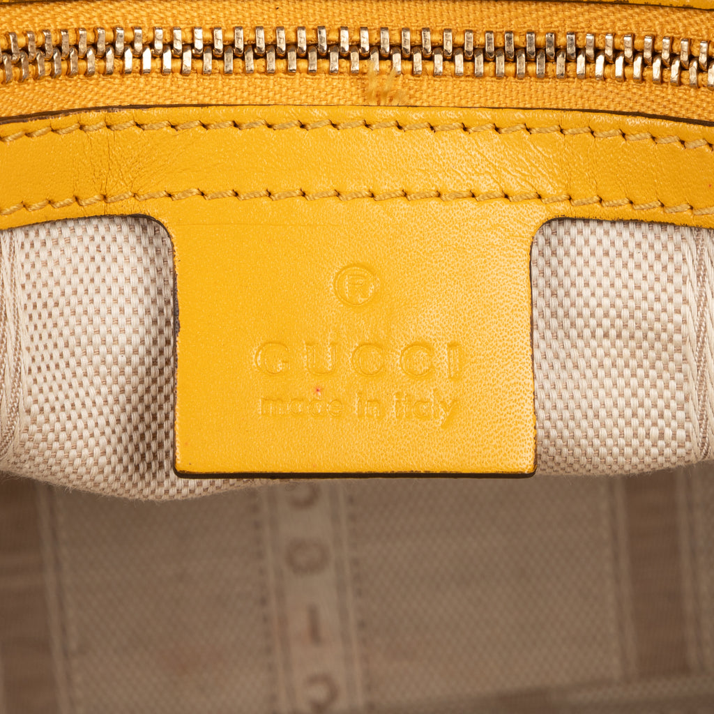 Shoulder Bag Boston Top Handle Yellow Diamante Canvas