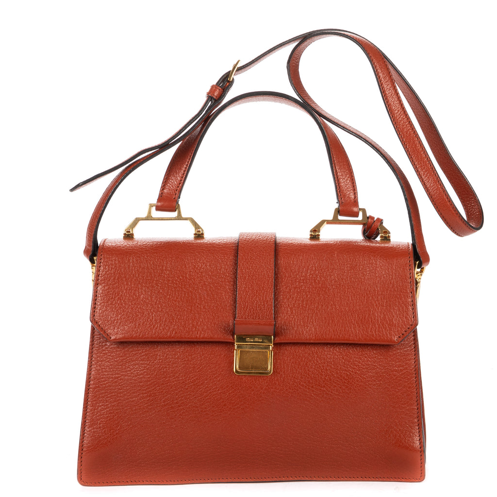 Shoulder Bag Madras Top Handle Brown Madras Leather