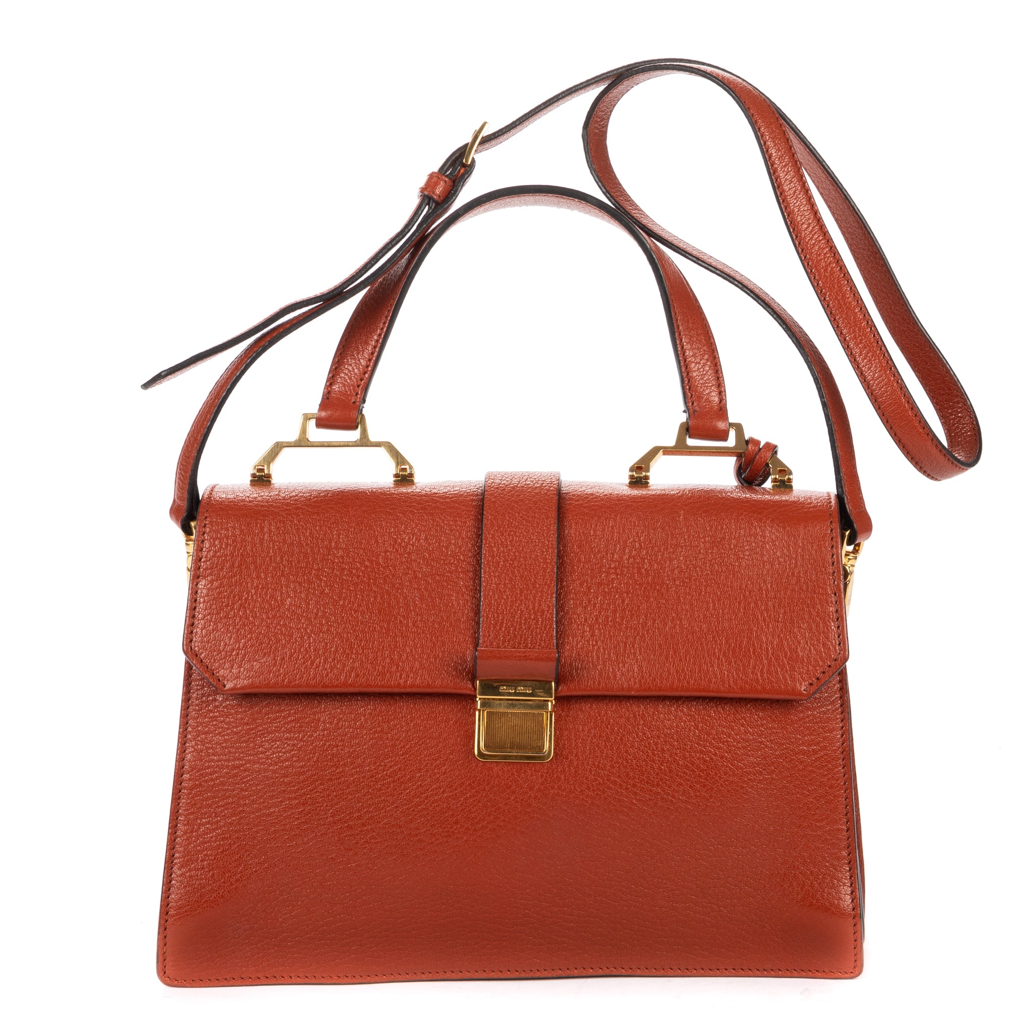 Shoulder Bag Madras Top Handle Brown Madras Leather