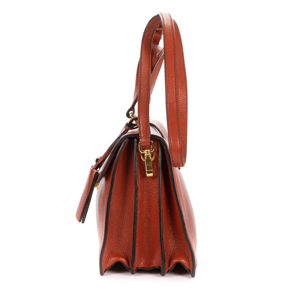 Shoulder Bag Madras Top Handle Brown Madras Leather