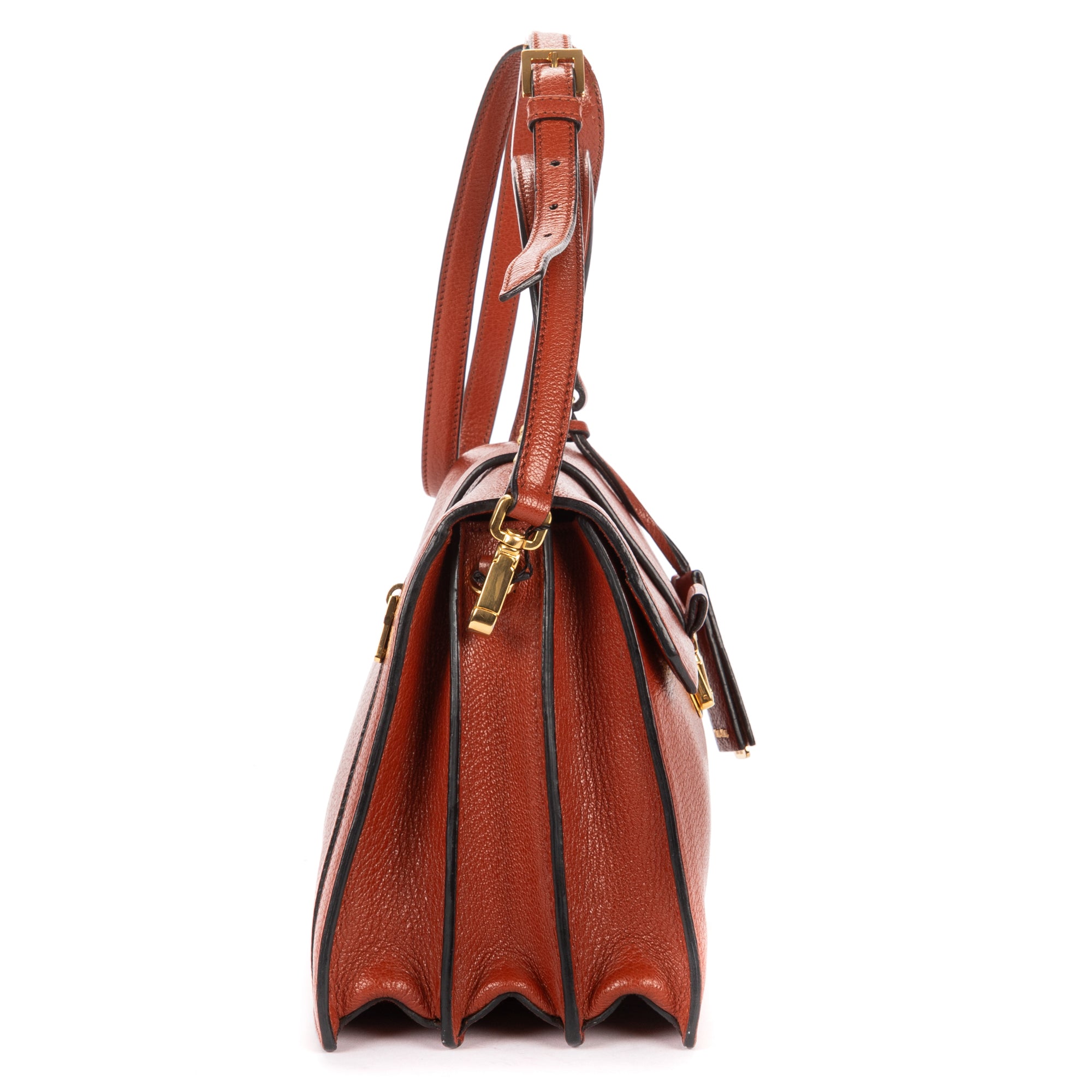 Shoulder Bag Madras Top Handle Brown Madras Leather