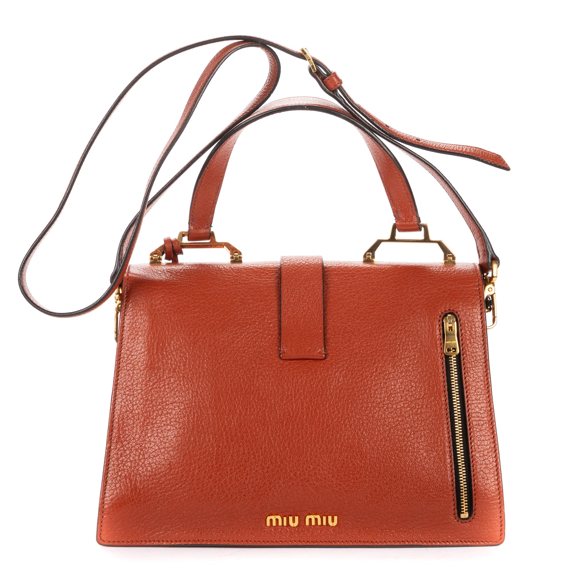 Shoulder Bag Madras Top Handle Brown Madras Leather