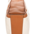 Shoulder Bag Vertical Tote Large Ivory Logo Print Canvas