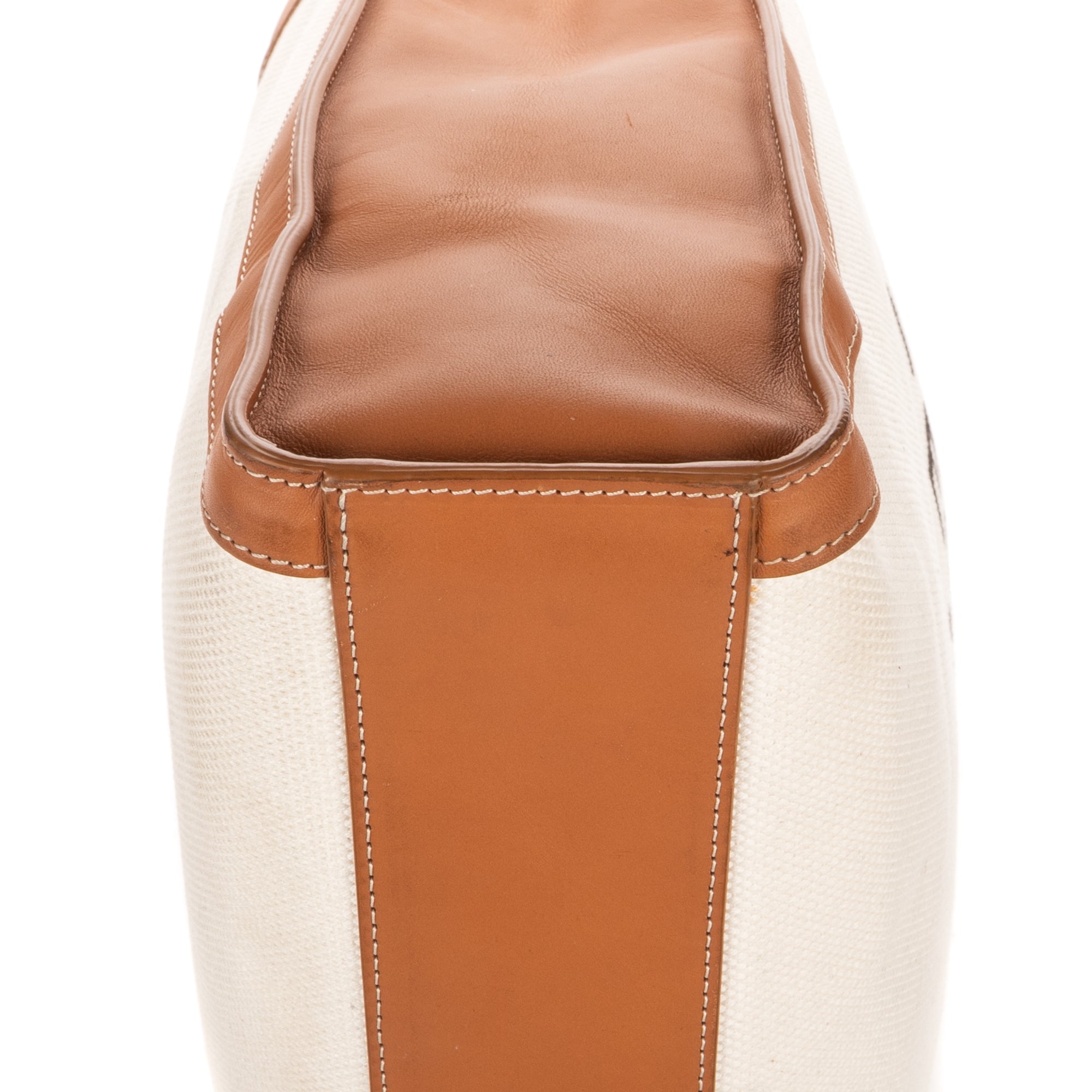 Shoulder Bag Vertical Tote Large Ivory Logo Print Canvas
