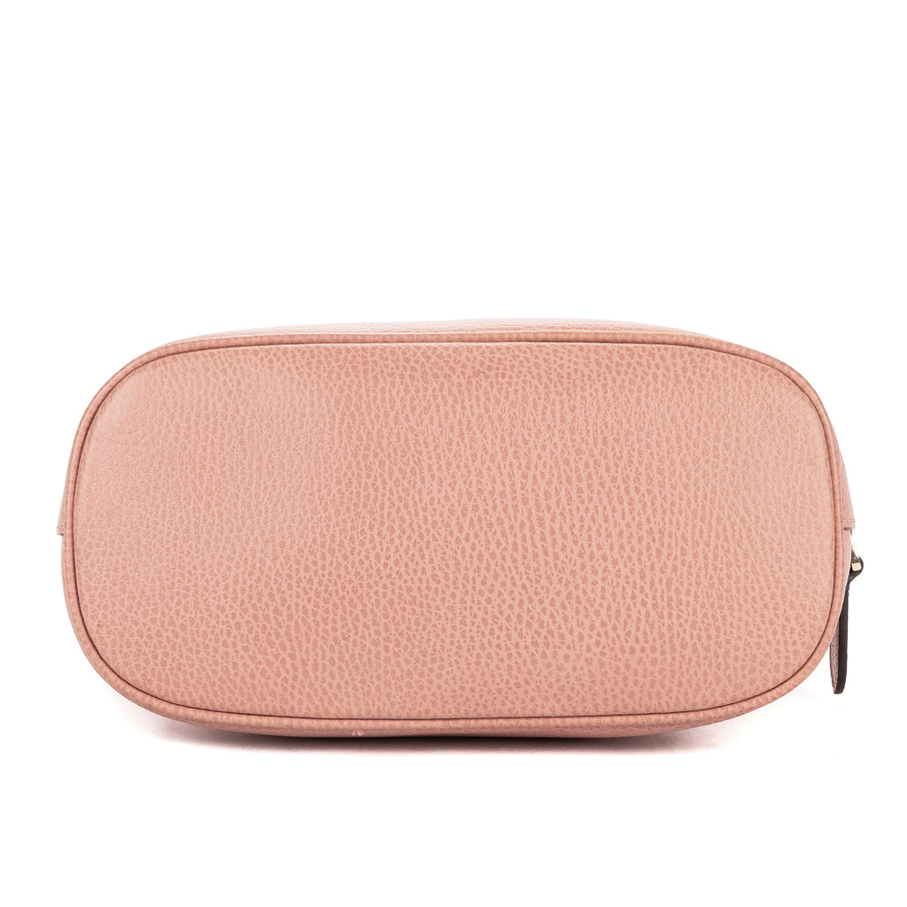 Shoulder Bag Small Dome Crossbody Small Pink Grained Calfskin Leather