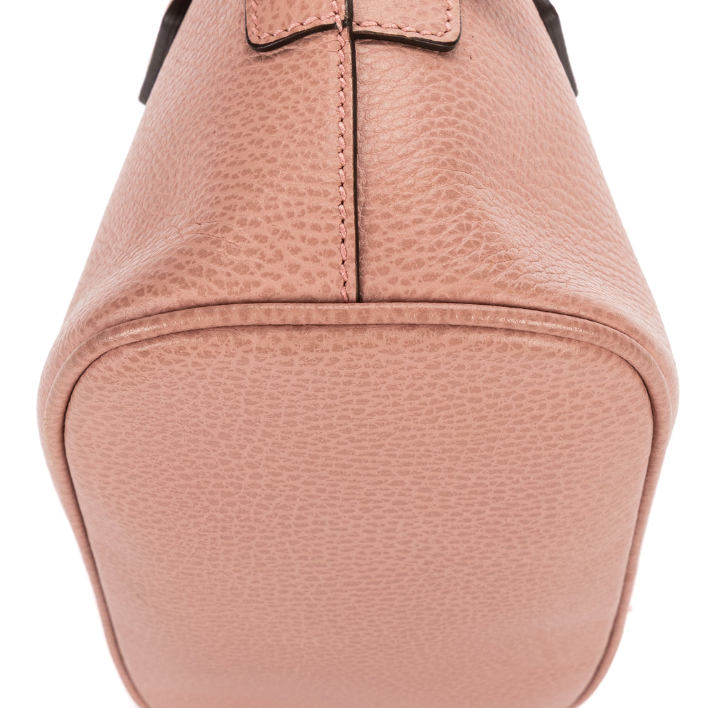 Shoulder Bag Small Dome Crossbody Small Pink Grained Calfskin Leather