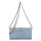 Shoulder Bag Mini Studded Wallet Crossbody Mini Blue Studded Calfskin Leather