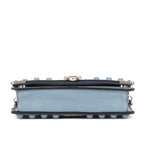 Shoulder Bag Mini Studded Wallet Crossbody Mini Blue Studded Calfskin Leather