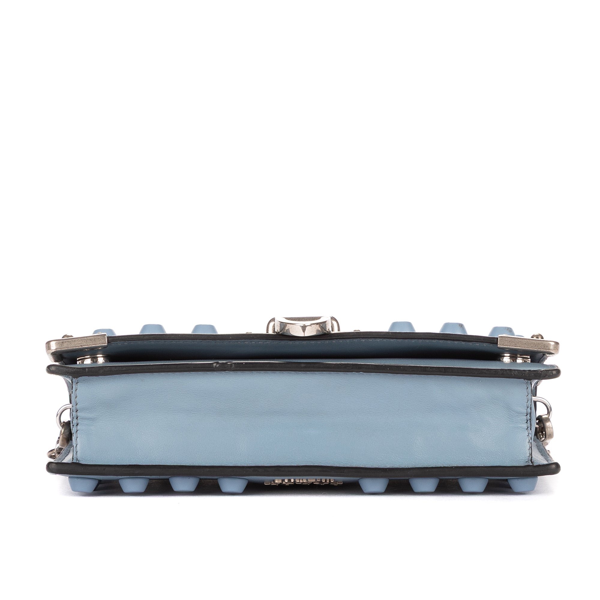 Shoulder Bag Mini Studded Wallet Crossbody Mini Blue Studded Calfskin Leather