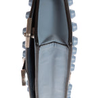 Shoulder Bag Mini Studded Wallet Crossbody Mini Blue Studded Calfskin Leather