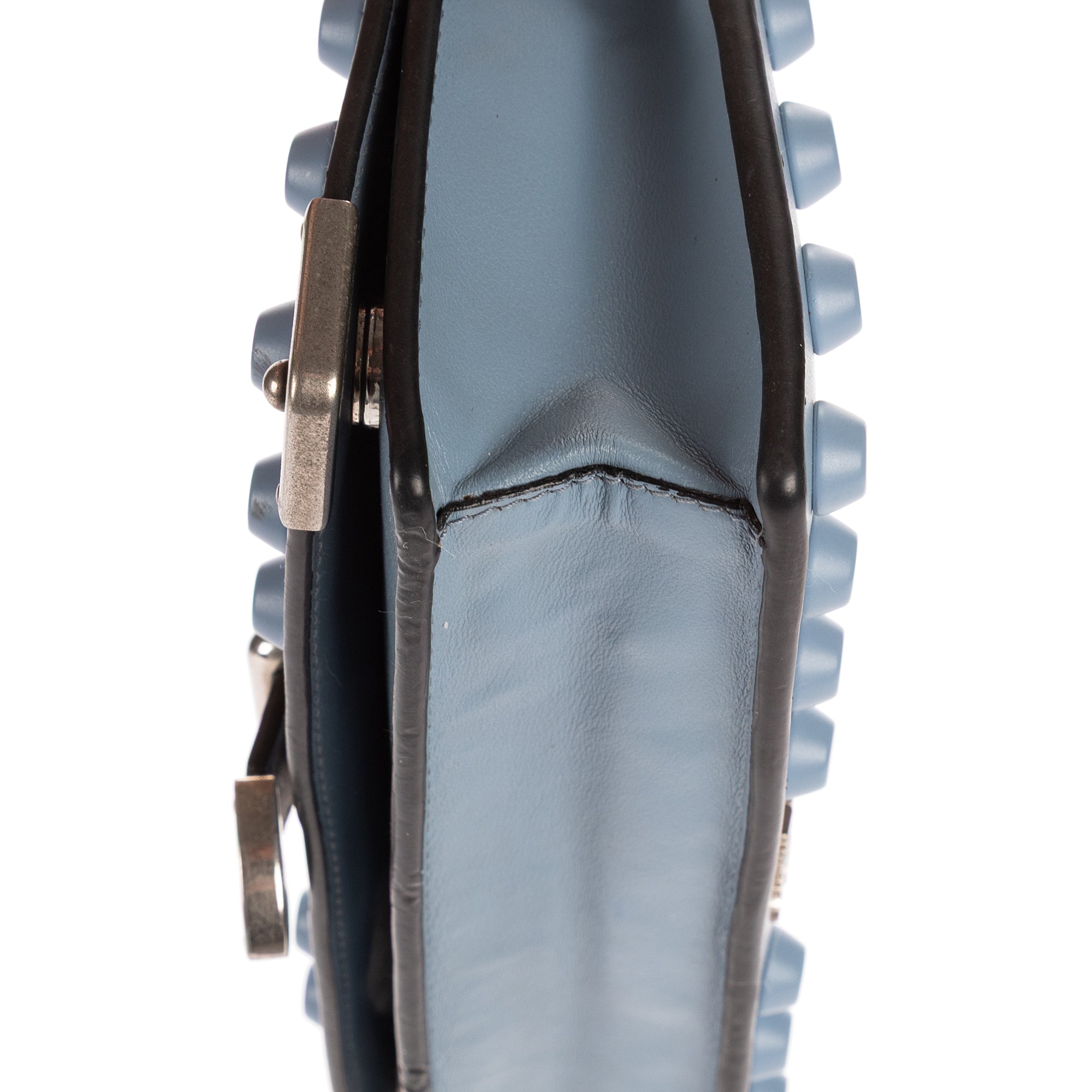 Shoulder Bag Mini Studded Wallet Crossbody Mini Blue Studded Calfskin Leather