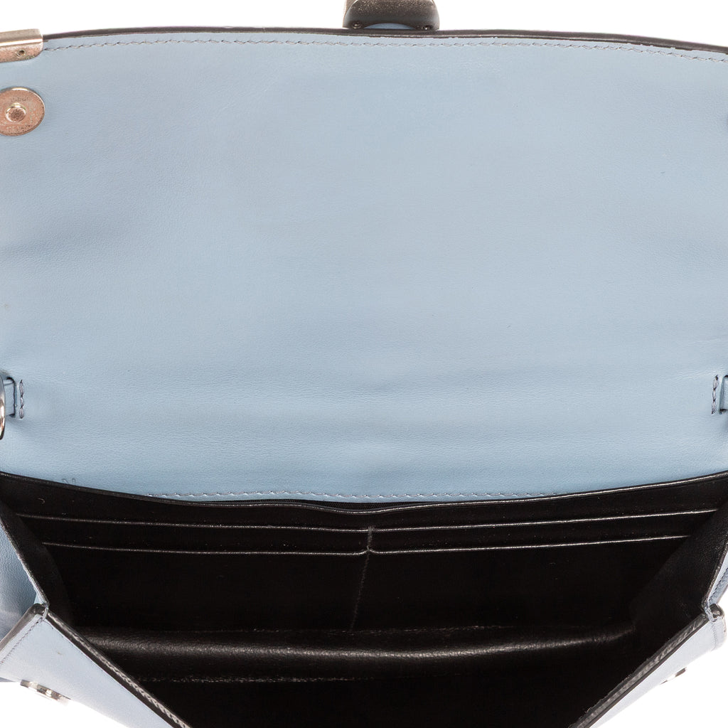 Shoulder Bag Mini Studded Wallet Crossbody Mini Blue Studded Calfskin Leather