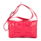 Shoulder Bag Small Cassette Crossbody Small Pink Intrecciato Leather
