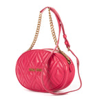 Shoulder Bag Oval Crossbody Pink Calfskin Leather