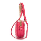 Shoulder Bag Oval Crossbody Pink Calfskin Leather