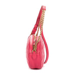 Shoulder Bag Oval Crossbody Pink Calfskin Leather