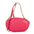 Shoulder Bag Oval Crossbody Pink Calfskin Leather