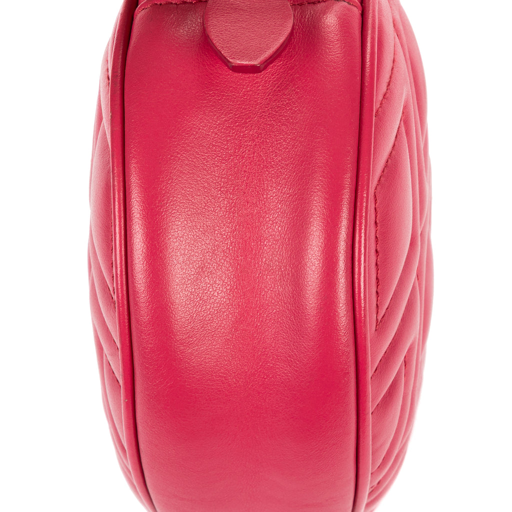 Shoulder Bag Oval Crossbody Pink Calfskin Leather
