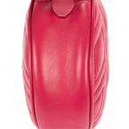Shoulder Bag Oval Crossbody Pink Calfskin Leather
