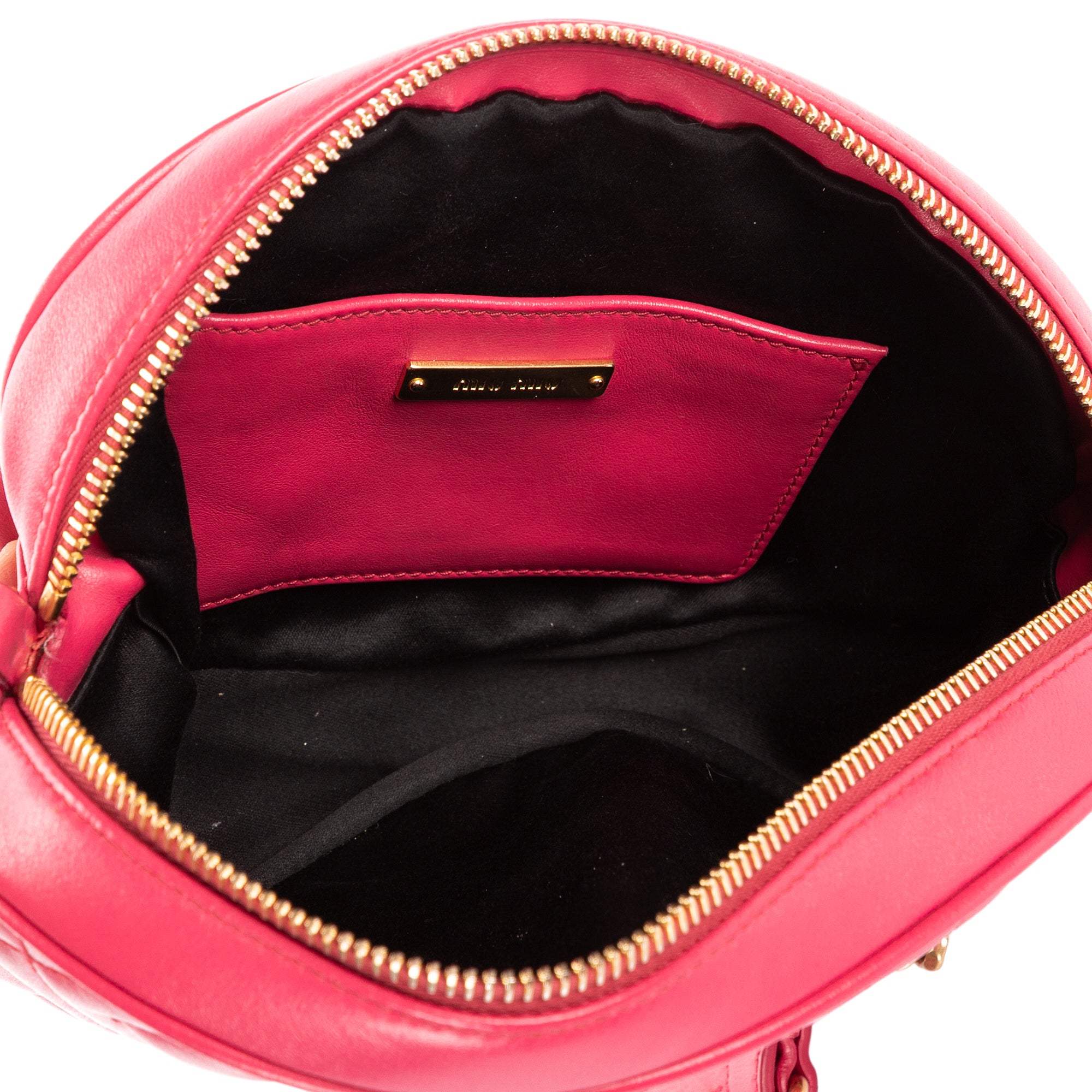 Shoulder Bag Oval Crossbody Pink Calfskin Leather