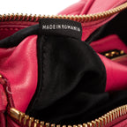 Shoulder Bag Oval Crossbody Pink Calfskin Leather