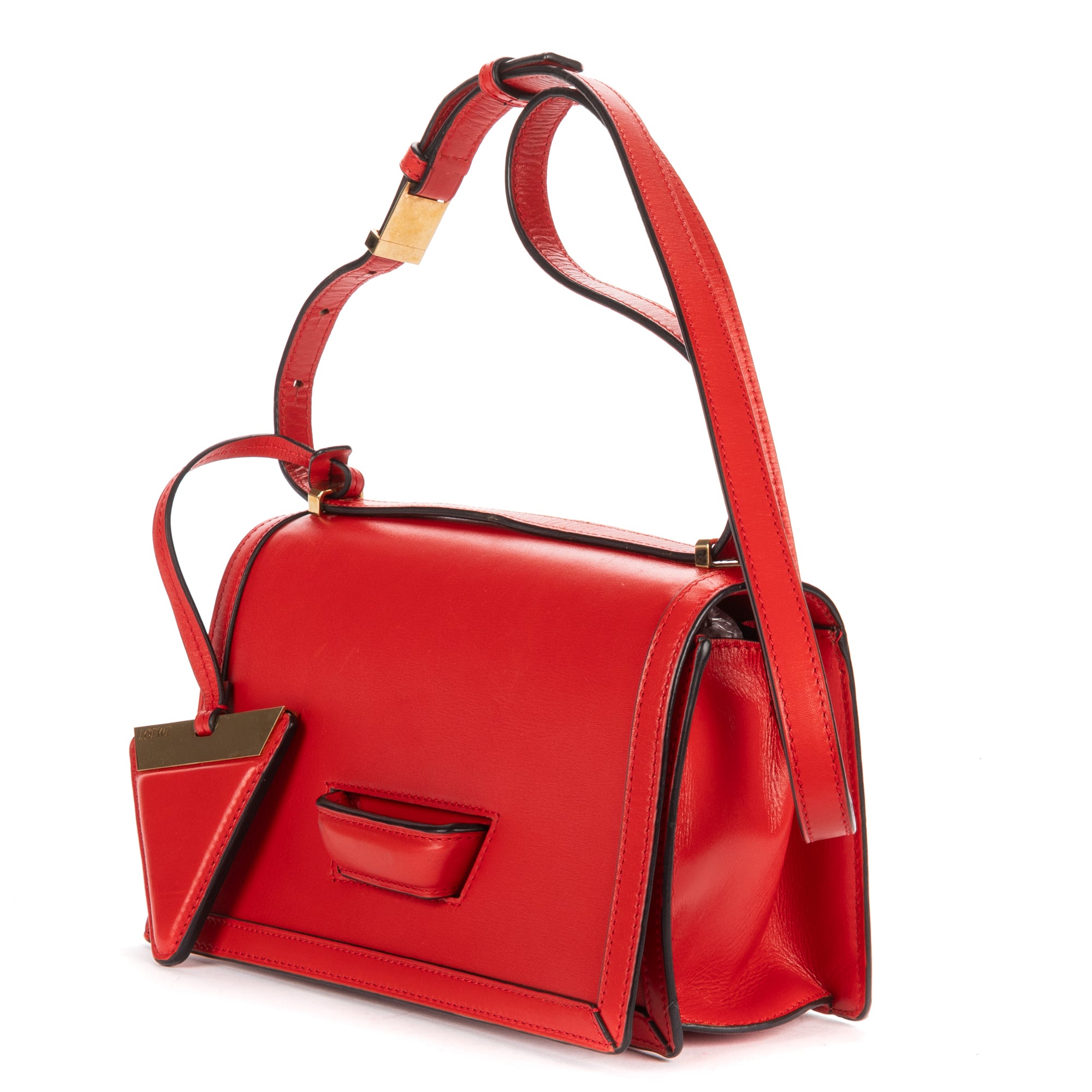 Shoulder Bag Medium Barcelona Medium Red Smooth Calfskin Leather