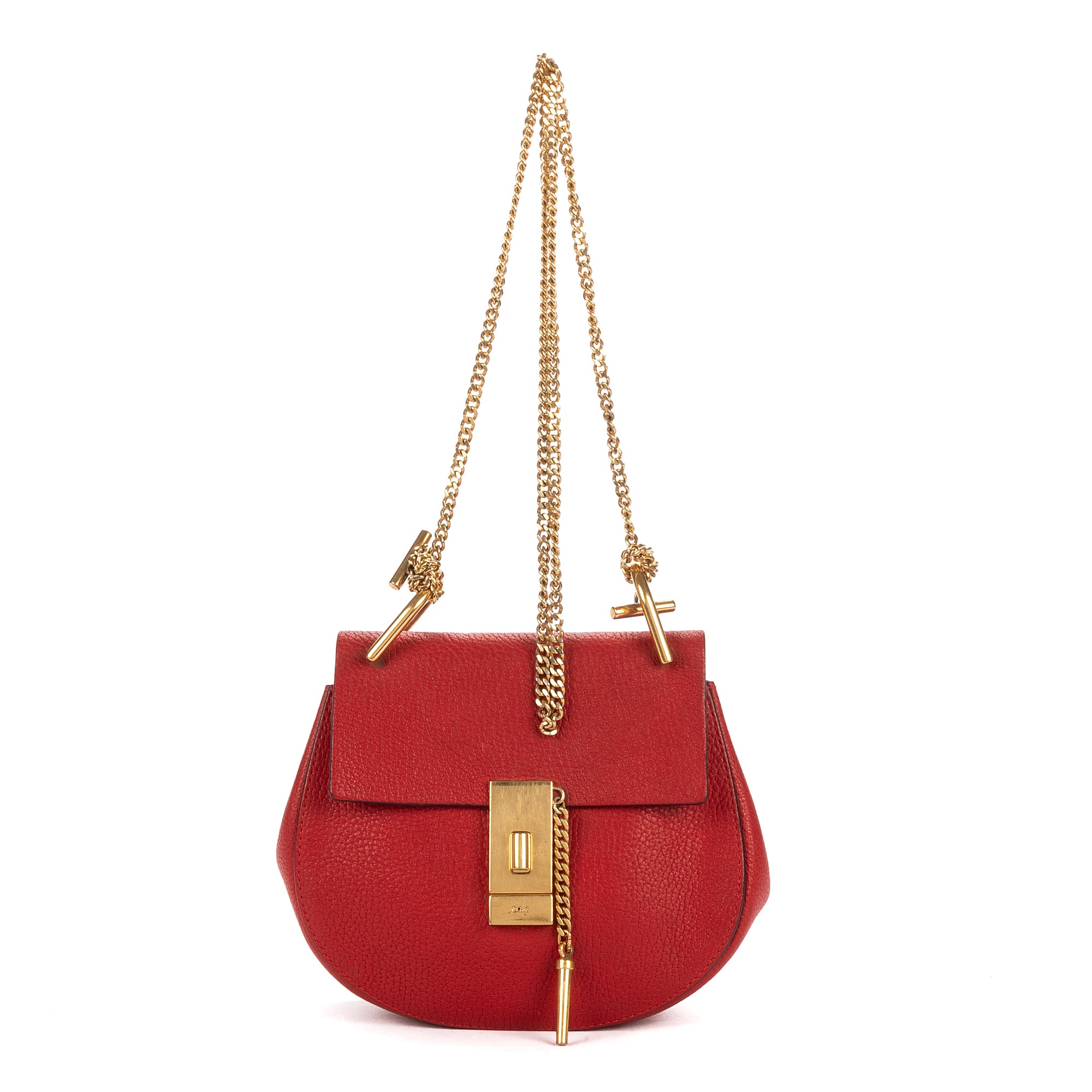 Shoulder Bag Drew Crossbody Bag Mini Red Calfskin Leather
