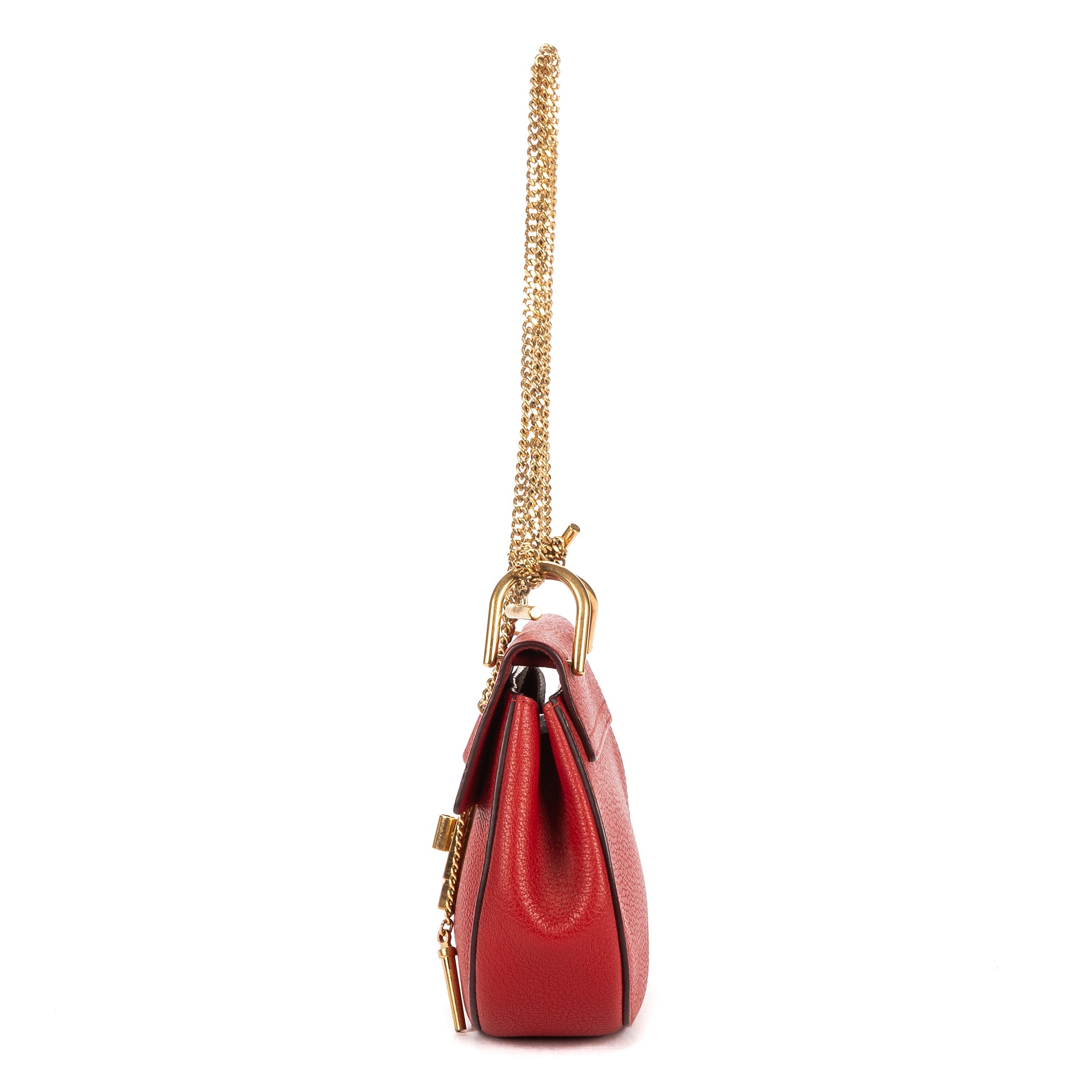 Shoulder Bag Drew Crossbody Bag Mini Red Calfskin Leather