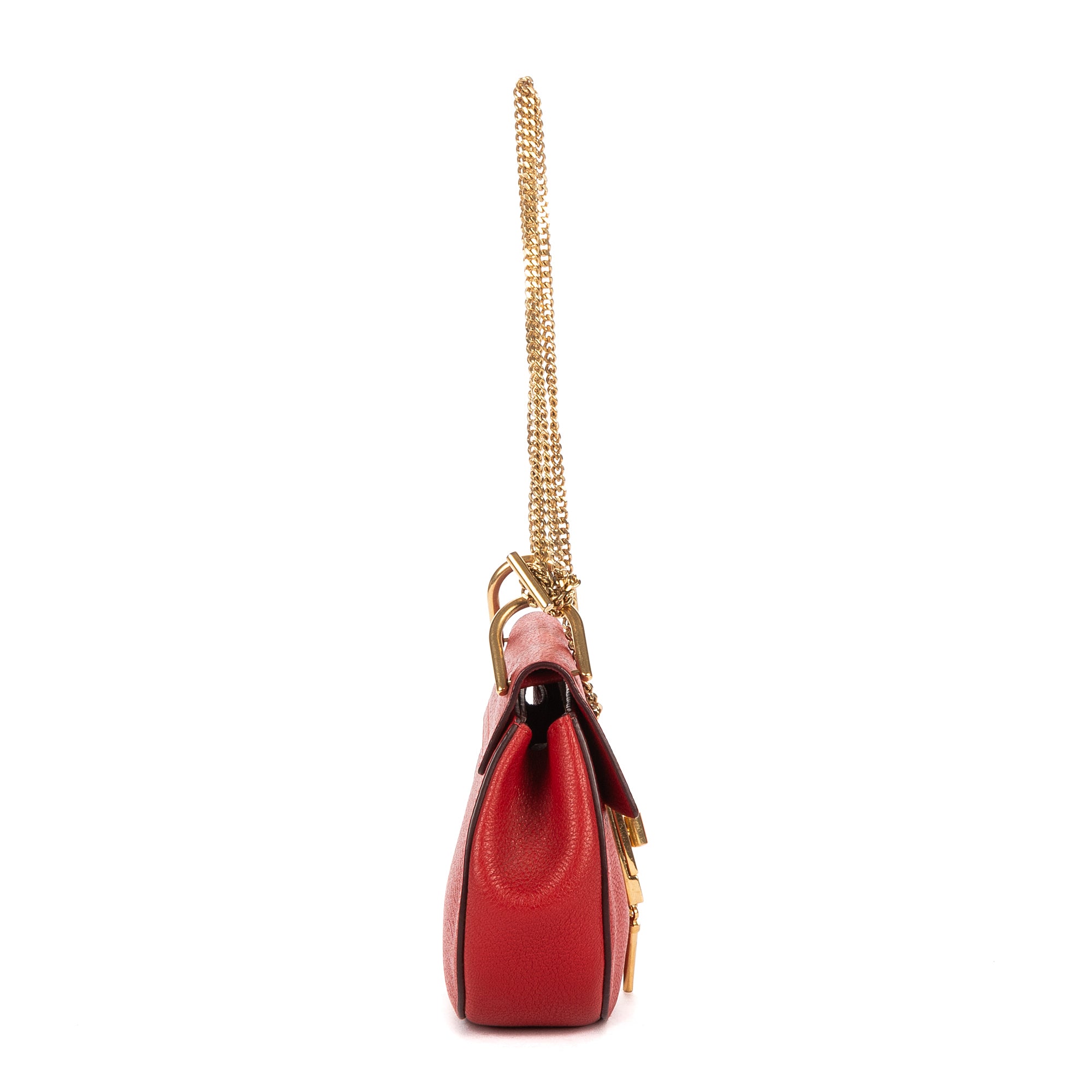 Shoulder Bag Drew Crossbody Bag Mini Red Calfskin Leather