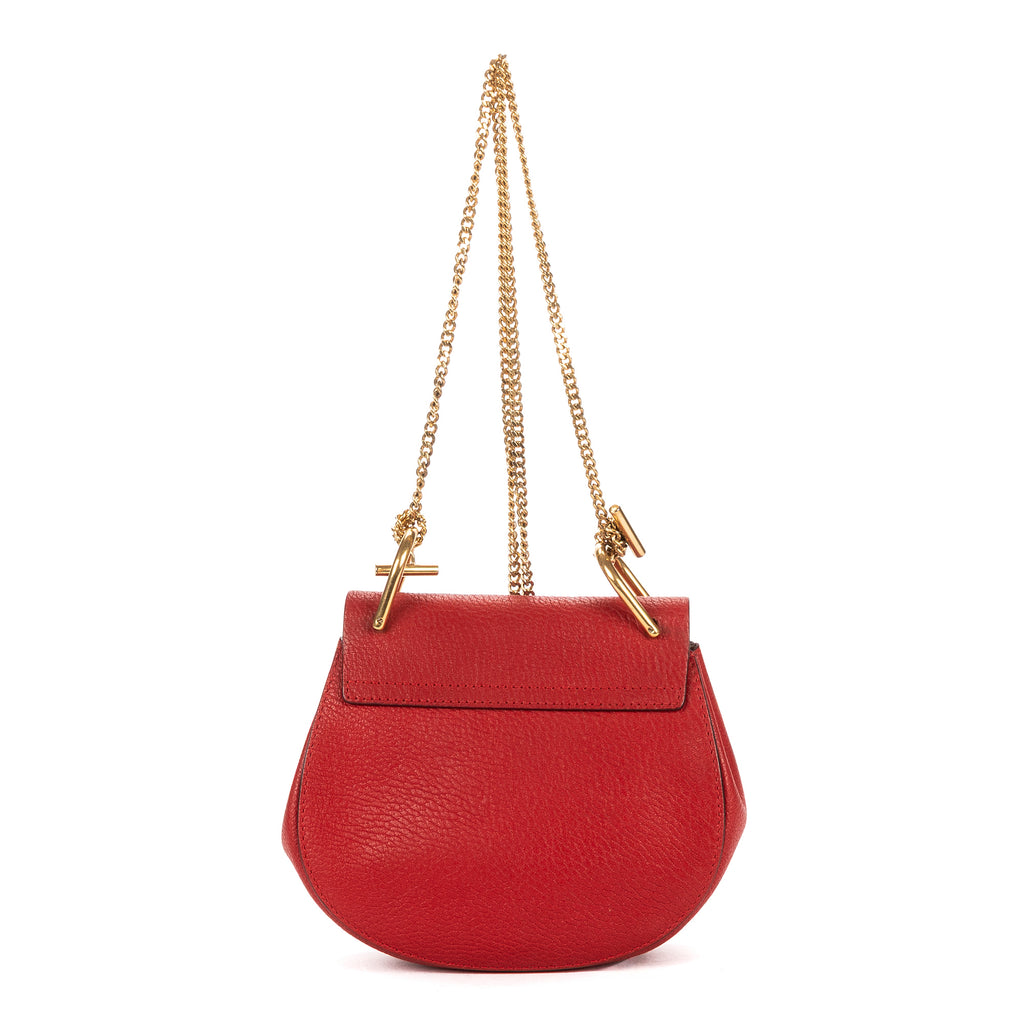 Shoulder Bag Drew Crossbody Bag Mini Red Calfskin Leather