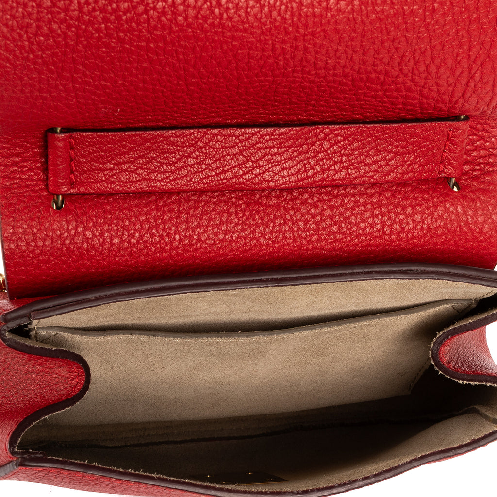 Shoulder Bag Drew Crossbody Bag Mini Red Calfskin Leather