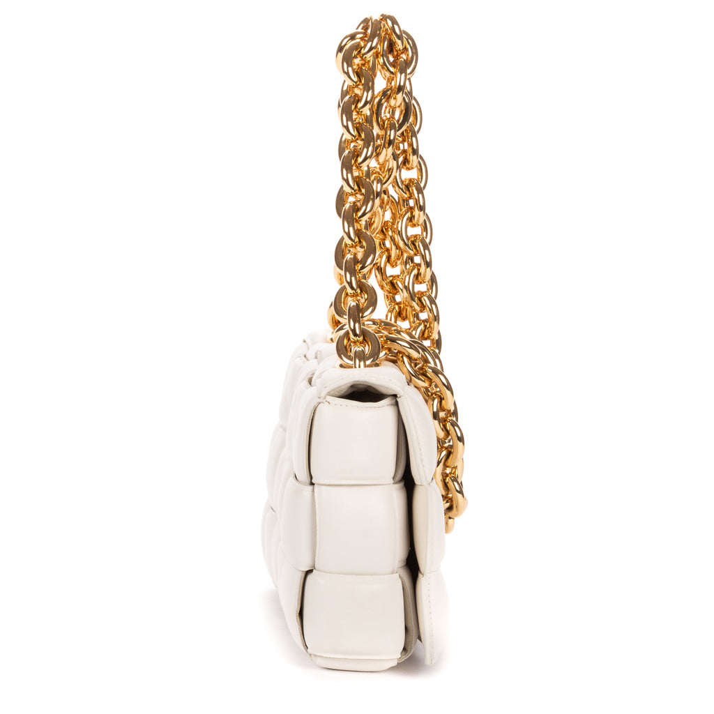 Shoulder Bag Padded Casette Chain Crossbody Ivory Maxi Intreccio Padded Leather