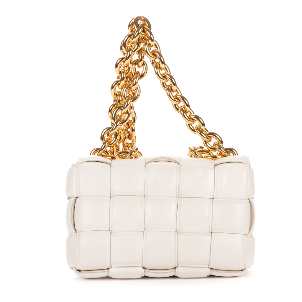 Shoulder Bag Padded Casette Chain Crossbody Ivory Maxi Intreccio Padded Leather