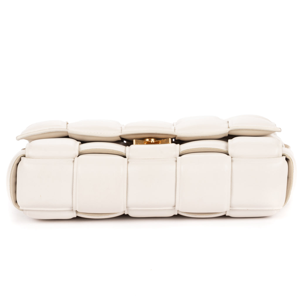 Shoulder Bag Padded Casette Chain Crossbody Ivory Maxi Intreccio Padded Leather