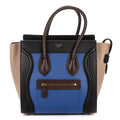 Handbag Tricolor Micro Luggage Grey Smooth Calfskin Leather