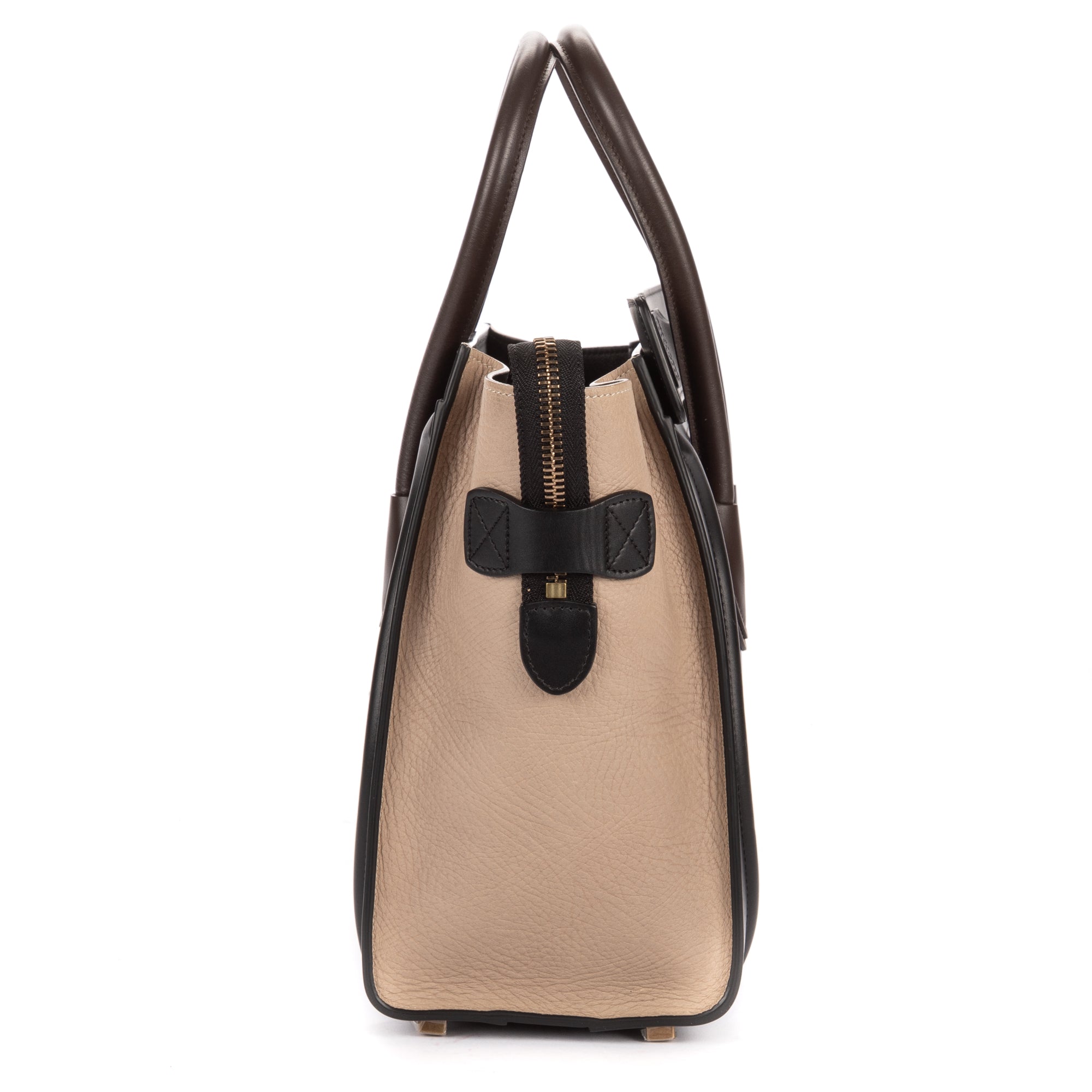 Handbag Tricolor Micro Luggage Grey Smooth Calfskin Leather
